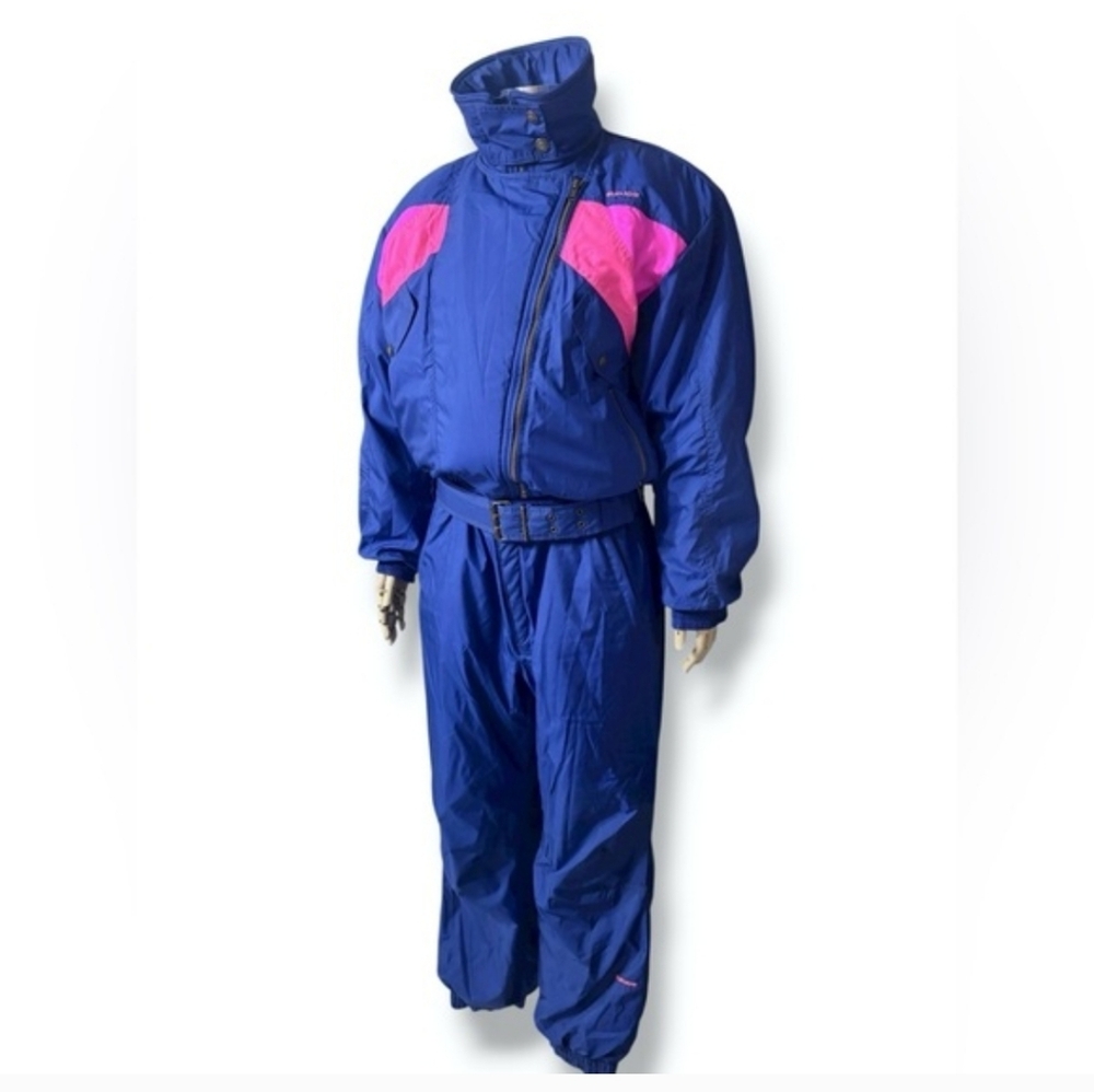 SUNICE Blue & Pink Colorblock Ski Suit Set Jacket & Pants VINTAGE